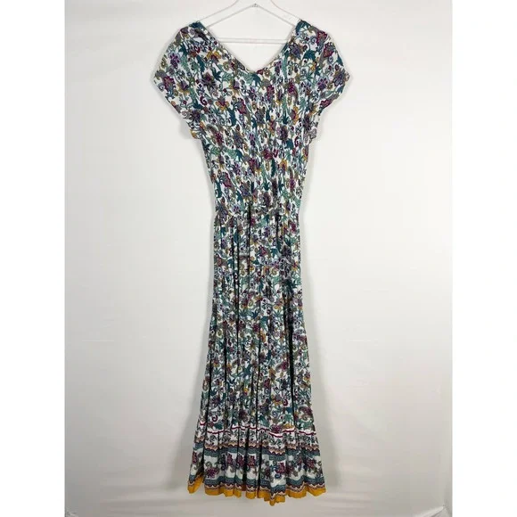 Soft Surroundings Maxi Dress Kara Floral Print Tiered Sundress Boho Chic Size XL - Picture 3 of 9